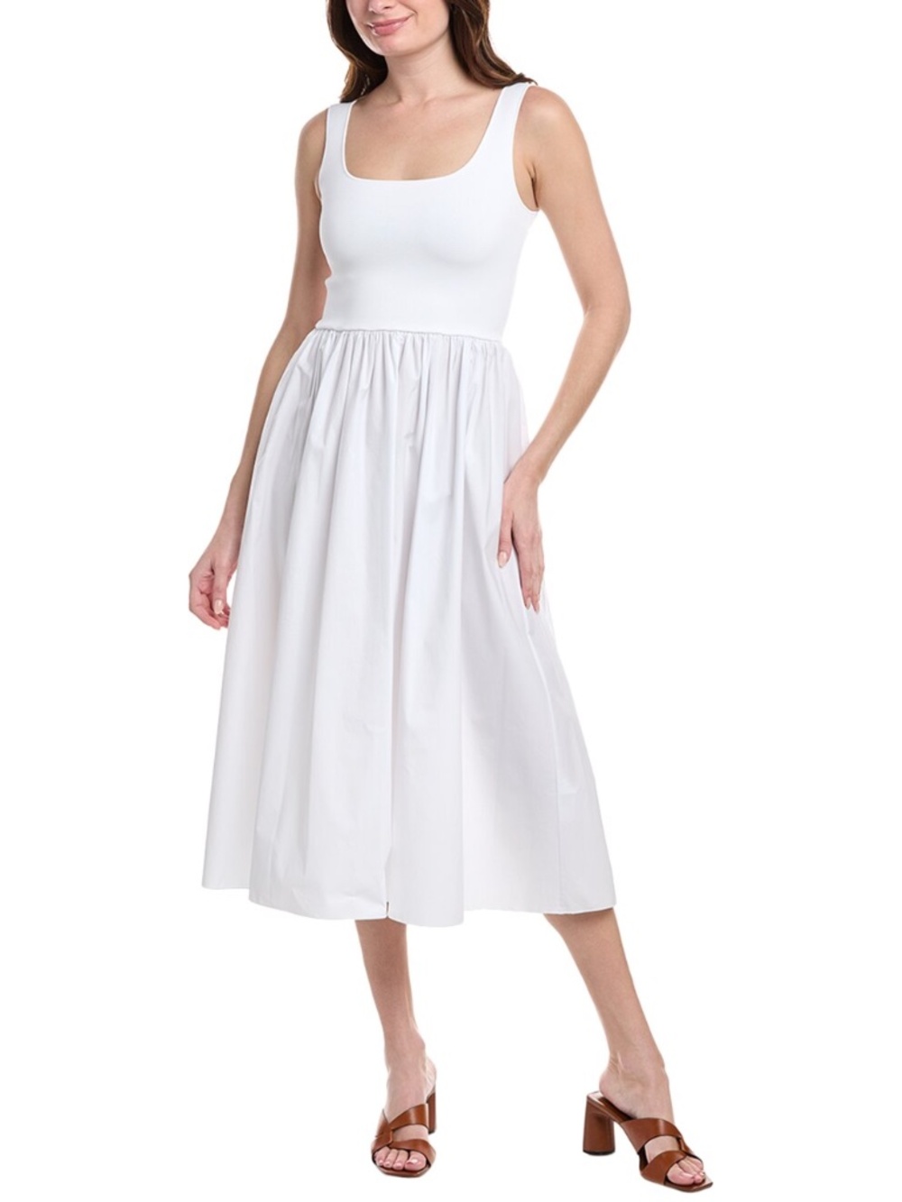 Beautiful white cotton midi dress